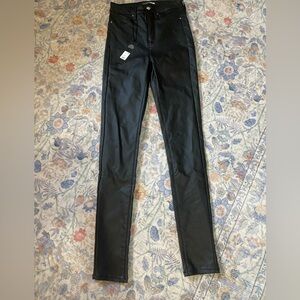 Fashion Nova Black Coated foux leather Pants